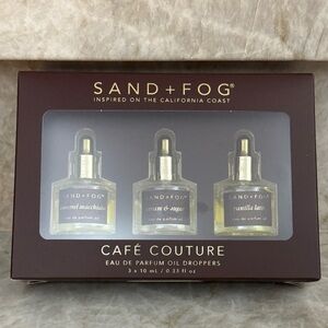 NEW Sand + Fog Café Couture Perfume Oil Set, Caramel Macchiato, Cream & Sugar